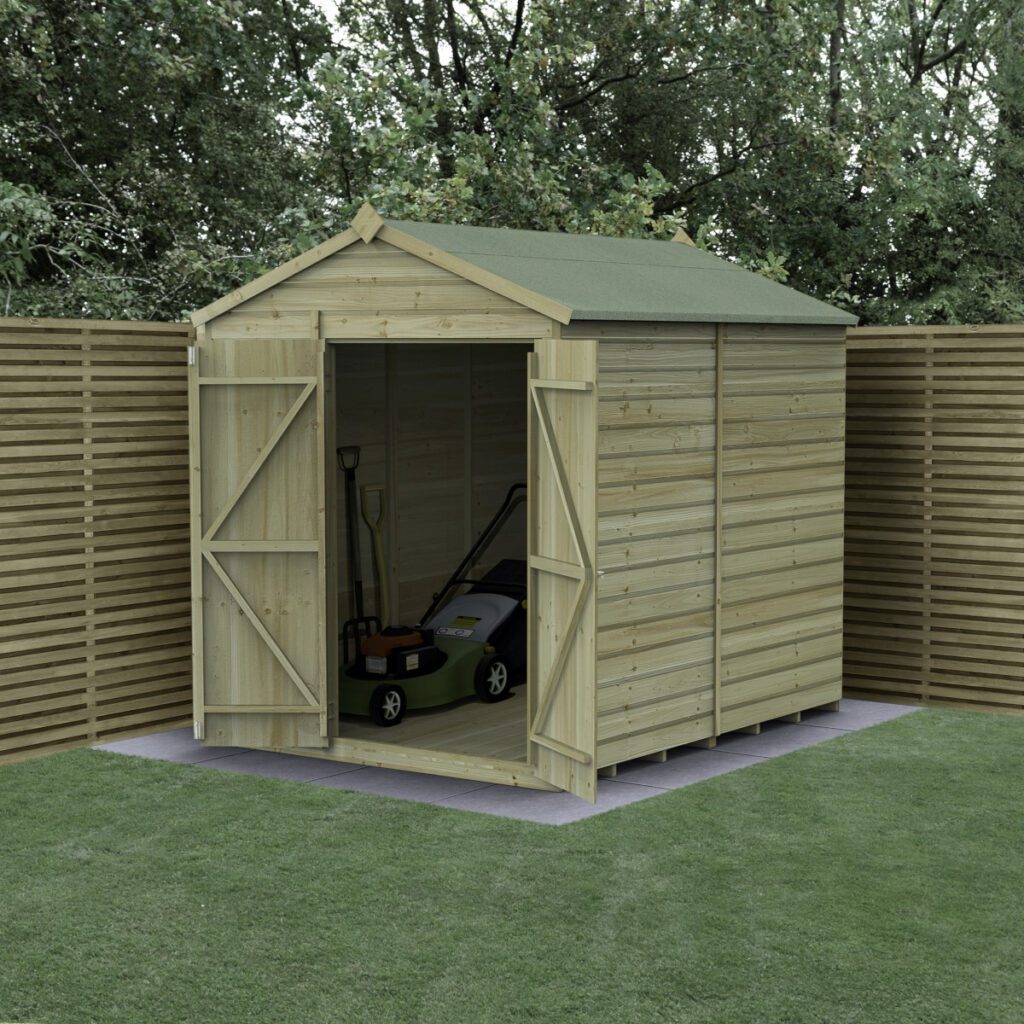 Beckwood 6×8 Apex Shed – No Windows – Double Door with Installation 5013053197103 2
